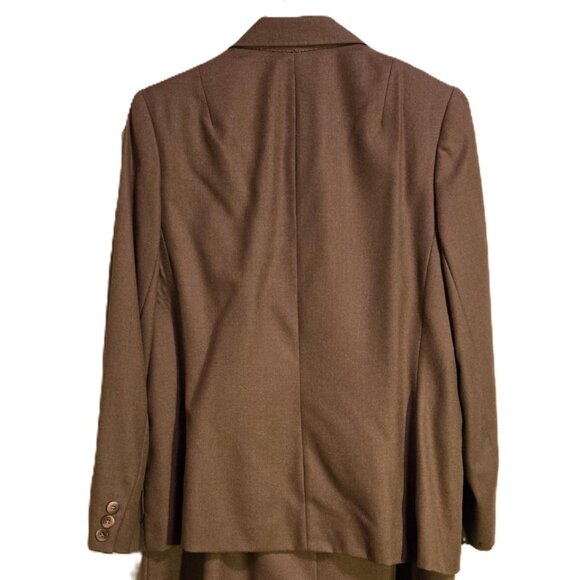 Joseph Picone Designer Collection Wool Skirt & Blazer Suit Set Camel Women's 10 - Picture 3 of 7